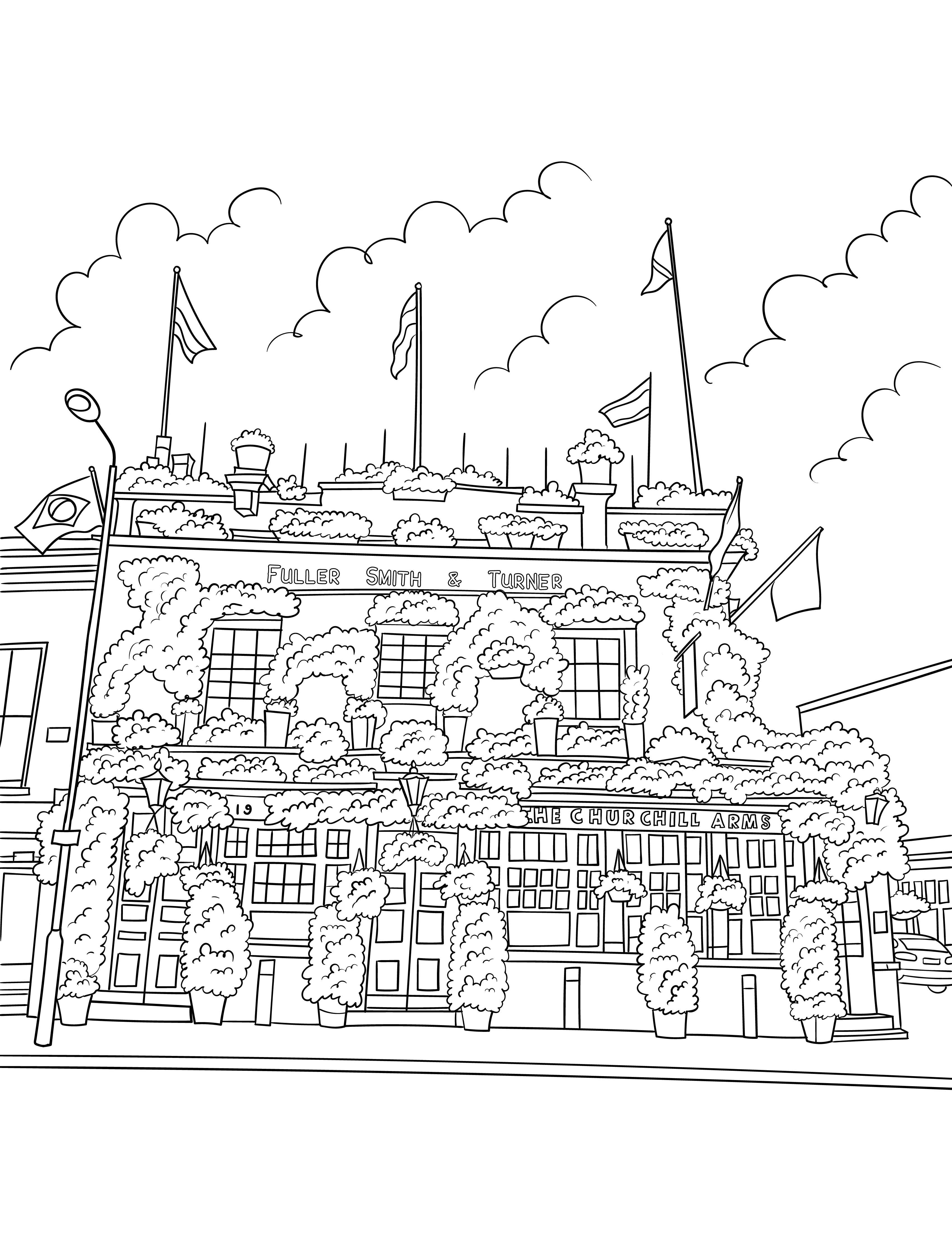 London Pubs Colouring Book (A4) - Image 3